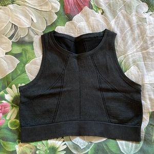 Aerie Black Seamless Cropped Tank Size L NEW